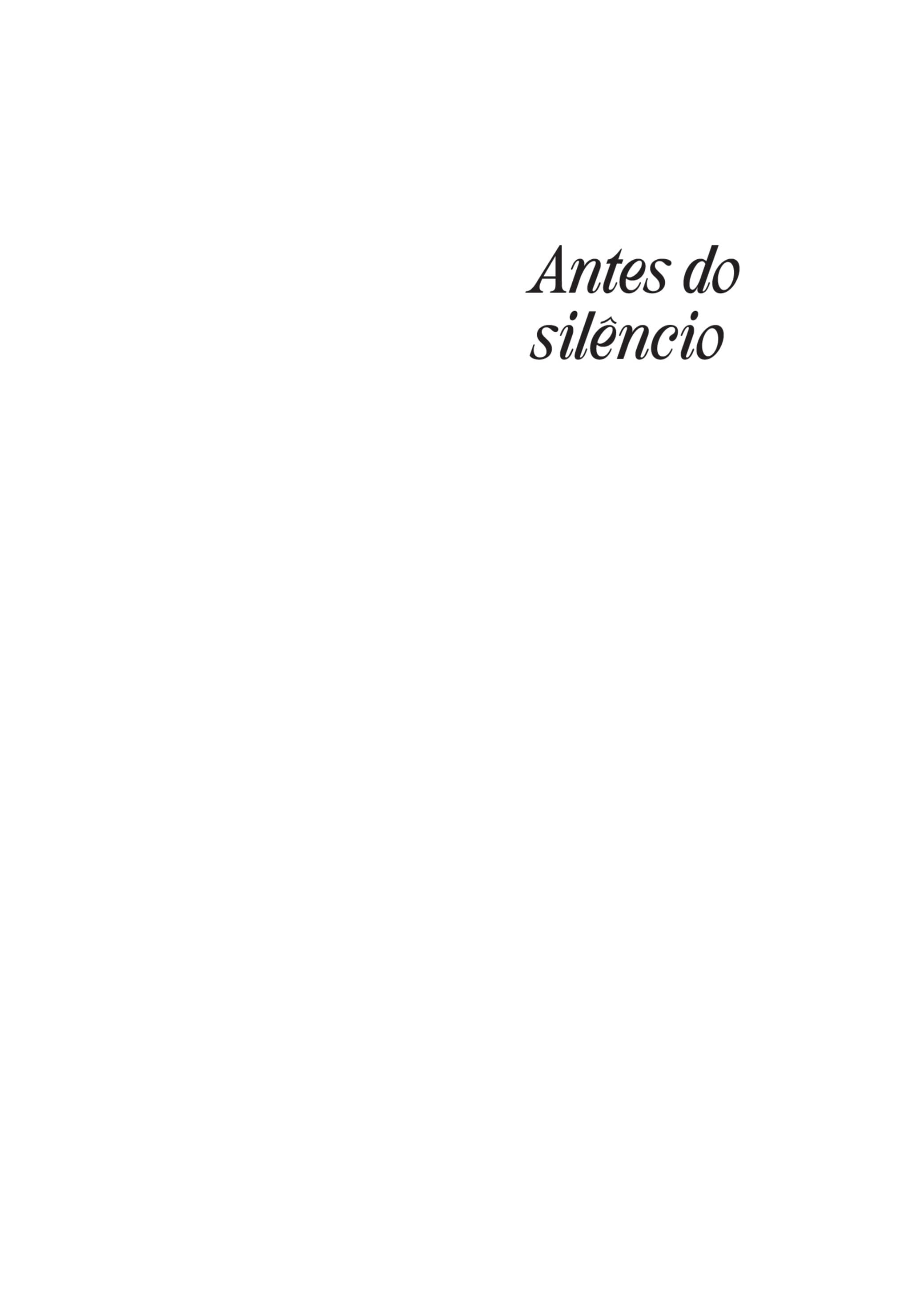 Capa de Antes do Silêncio